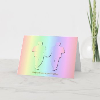 Pastel Rainbow Wedding Card For Gay Men by AGayMarriage at Zazzle