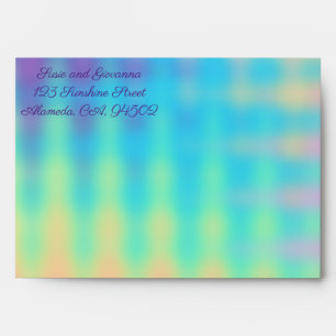 Pastel Rainbow Wedding Envelope