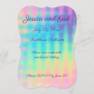 Pastel Rainbow Wedding Invitation