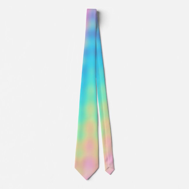 Pastel Rainbow Wedding Neck Tie (Front)