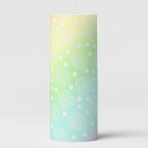 Pastel Rainbow Wedding Pillar Candle