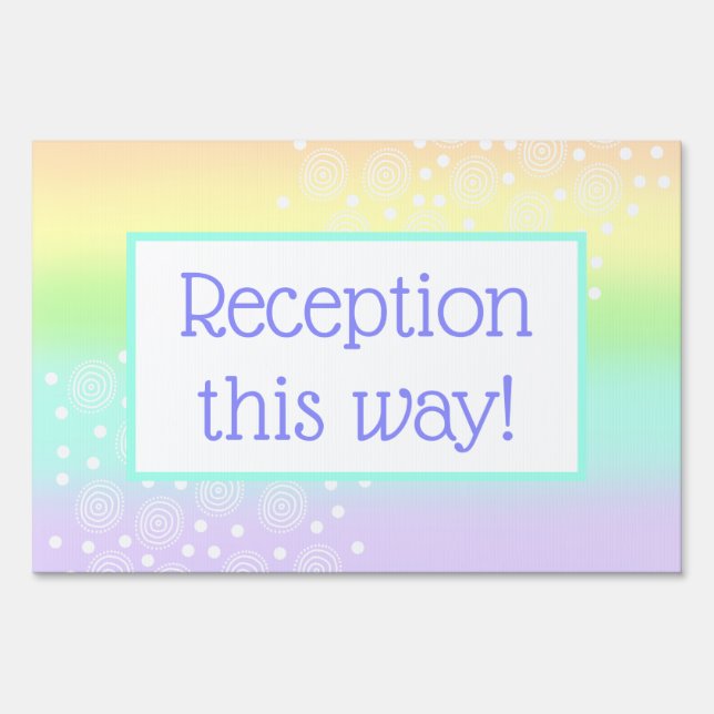 Pastel Rainbow Wedding Sign (Front)