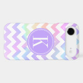 Pastel Rainbow White Chevron Custom Monogram Case-Mate iPhone Case (Back (Horizontal))