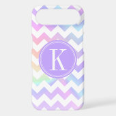 Pastel Rainbow White Chevron Custom Monogram Case-Mate iPhone Case (Back)