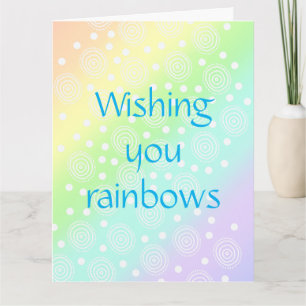 Pastel Rainbow Wishing You Rainbows Greeting Card