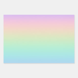 Pastel rainbow wrapping paper sheets