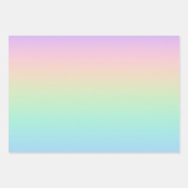 Pastel rainbow wrapping paper sheets (Front)