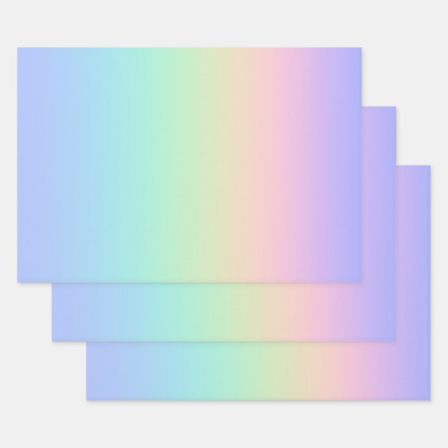 Pastel rainbow wrapping paper sheets (Set)