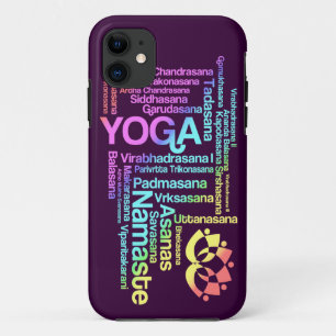 Pastel Rainbow Yoga Positions in Sanskrit iPhone 11 Case