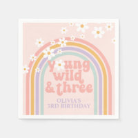 Pastel rainbow young Wild three 3rd birthday