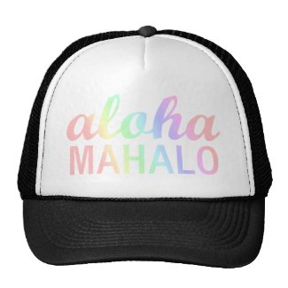 Pastel Rainbows Aloha Mahalo Typography