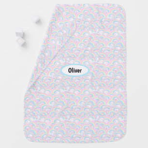 Pastel Rainbows and Stars Baby Blanket