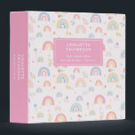 Pastel Rainbows Girly Wildflowers & Hearts 3 Ring Binder<br><div class="desc">A cute hand drawn pastel rainbows, wildflowers and hearts design ideal for girls. A modern pink rainbow and floral illustration perfect for expectant girl moms, baby birth announcements, baby showers, newborn gifts, baby nursery decor etc. A fun botanical rainbow design that incorporates neutral girly pastel colors ideal for girls bedroom...</div>