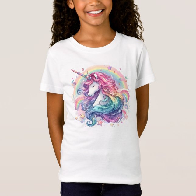 Pastel Rainbows With Unicorn T-Shirt (Front)