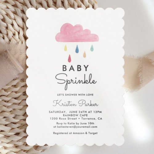 Pastel Raindrops Baby Sprinkle Baby Shower Invitation