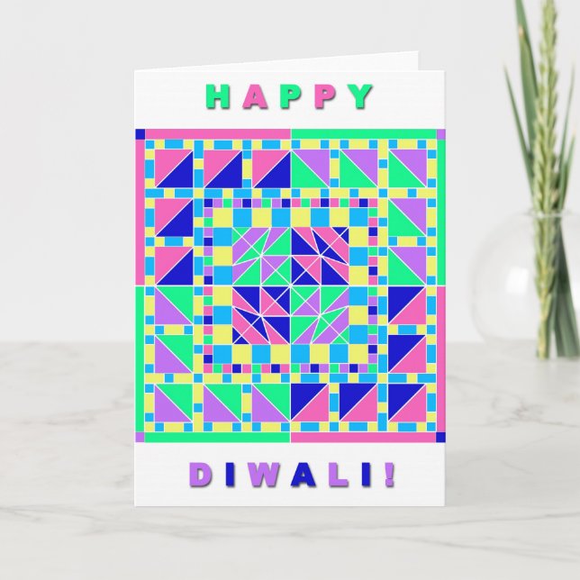 Pastel Rangoli Diwali Card (Front)