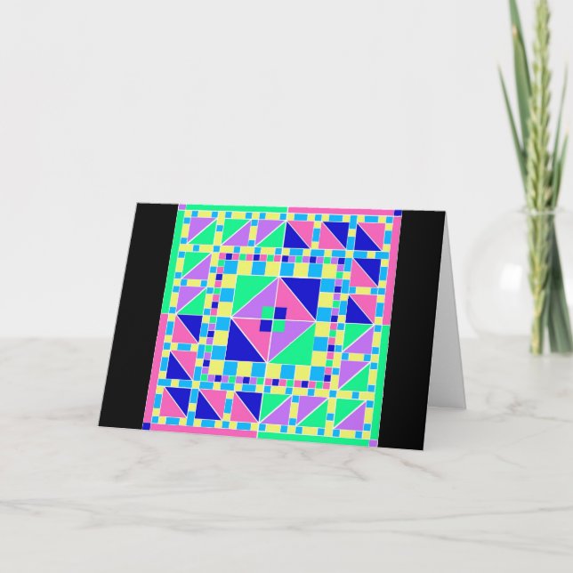 Pastel Rangoli w/ Black Border 2 Diwali Card (Front)