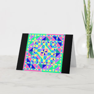 Pastel Rangoli w/ Black Border 4 Diwali Card