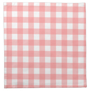 Pastel Raspberry Red Plaid Pattern Easter Cloth Napkin
