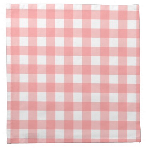 Pastel Raspberry Red Plaid Pattern Easter Cloth Napkin