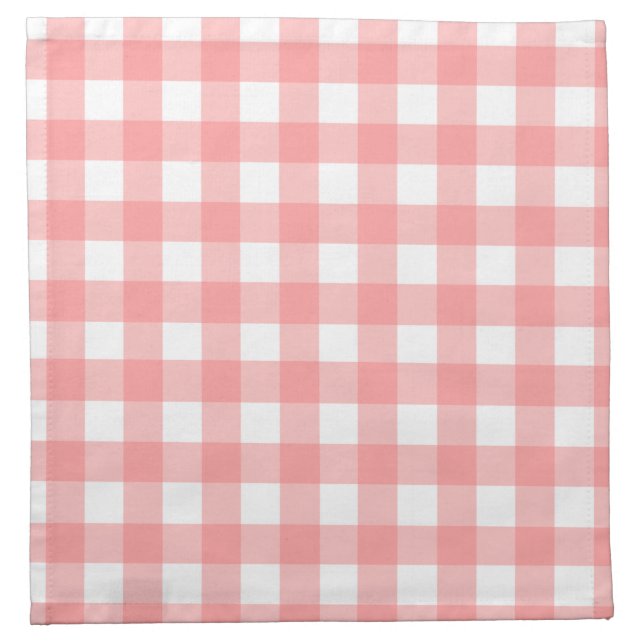 Pastel Raspberry Red Plaid Pattern Easter Cloth Napkin (Front)