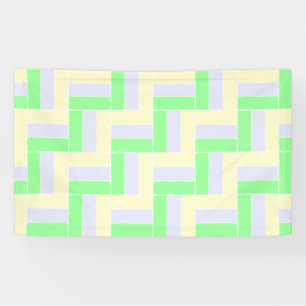 Pastel Rectangles Pattern White Dashed Lines Banner