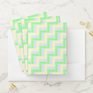 Pastel Rectangles Pattern White Dashed Lines Pocket Folder
