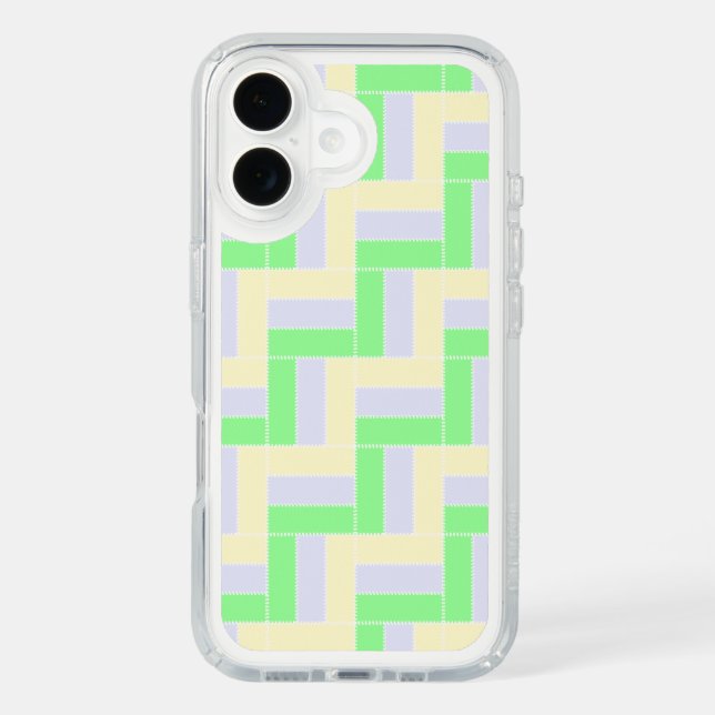 Pastel Rectangles Pattern White Dashed Lines Speck iPhone Case (Front)