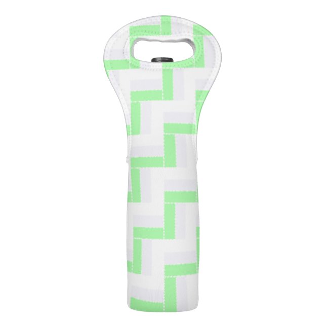 Pastel Rectangles Pattern White Dashed Lines Wine Bag (Front)