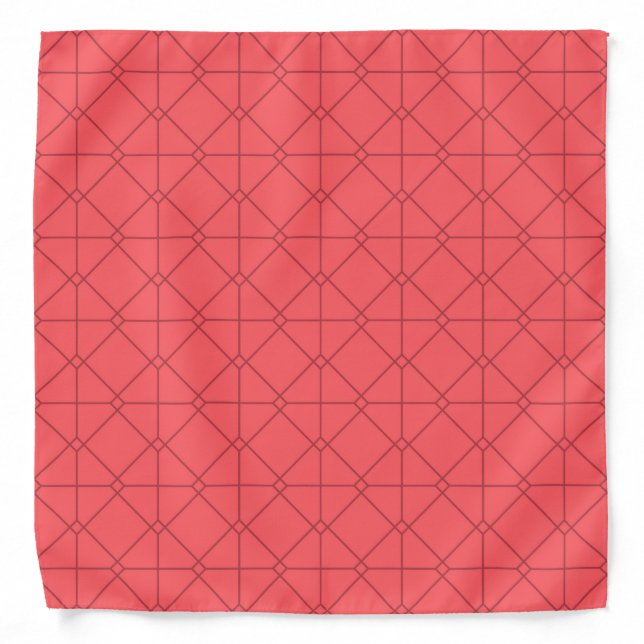 Pastel red, cool, trendy, decorative illustration bandana (Front)