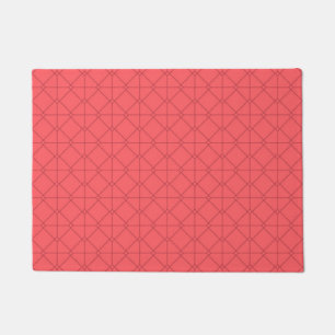 Pastel red, cool, trendy, decorative illustration doormat