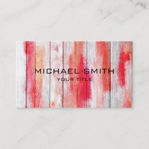 Pastel Red on Wood #2 Business Card Templates