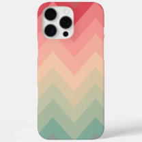 Pastel Red Pink Turquoise Ombre Chevron Pattern iPhone 16 Pro Max Case
