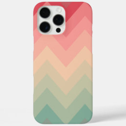 Pastel Red Pink Turquoise Ombre Chevron Pattern iPhone 16 Pro Max Case