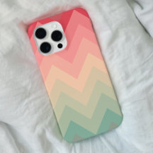 Pastel Red Pink Turquoise Ombre Chevron Pattern