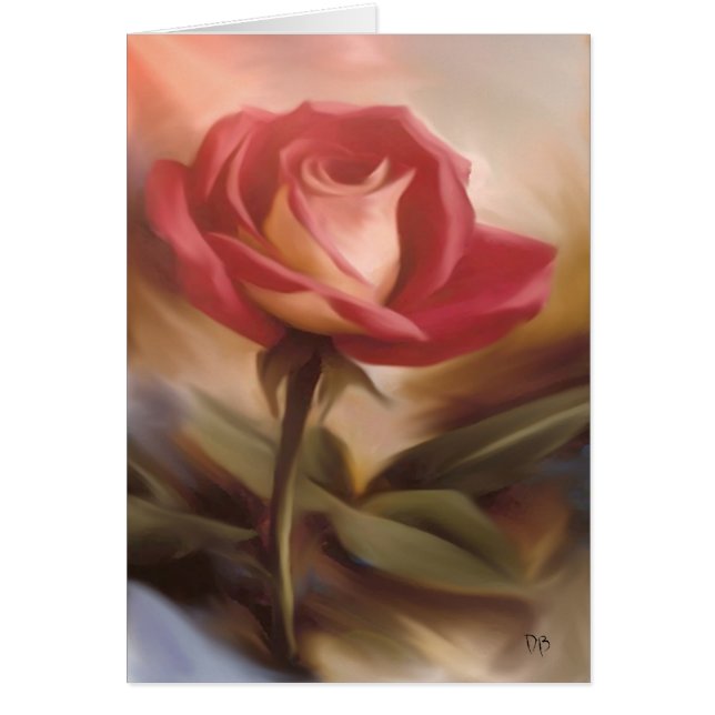 Pastel Red Rose Cards (Front)
