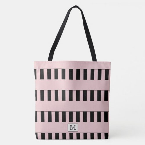 Pastel Red Stripes on any Color Custom monogram Tote Bag