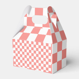 Pastel Red White Checkered Checkerboard Vintage Favor Boxes