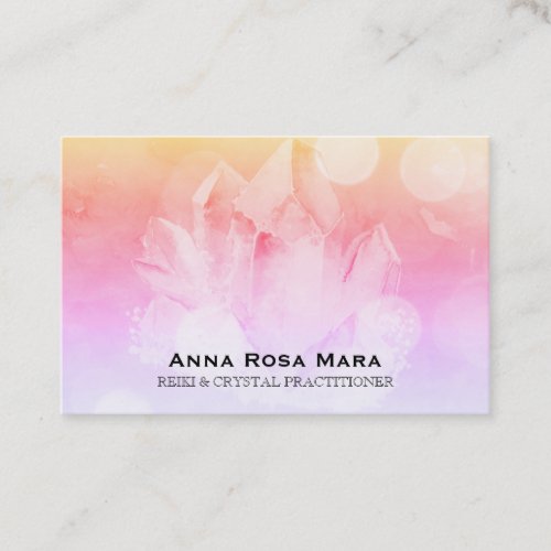  Pastel Reiki  Healer Yoga Massage Crystal Business Card