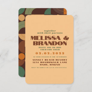 Pastel Retro 70s Wedding Invitation
