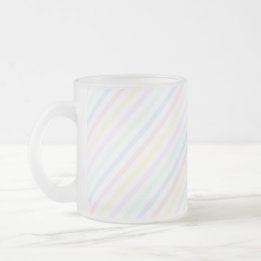 Pastel Retro Candy Stripe Frosted Glass Coffee Mug