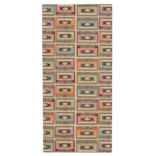 Pastel Retro Cassette Tapes Pattern Wood Flash Drive