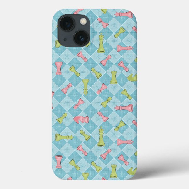 Pastel Retro Chess Board Case-Mate iPhone Case (Back)