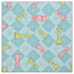 Pastel Retro Chess Fabric