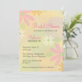 Pastel Retro Daisies Bridal Shower Invitation (Standing Front)