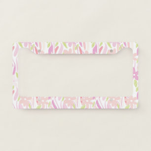 Pastel Retro Floral (10) License Plate Frame