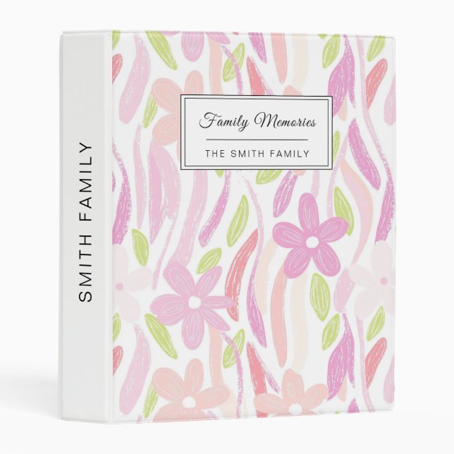 Pastel Retro Floral (10) Mini Binder (Front/Spine)