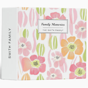 Pastel Retro Floral (1) 3 Ring Binder