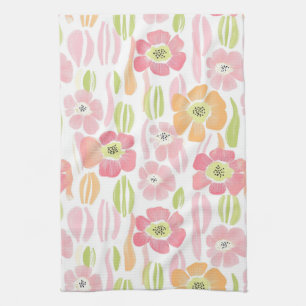 Pastel Retro Floral (1) Kitchen Towel