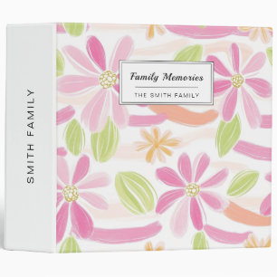 Pastel Retro Floral (2) 3 Ring Binder